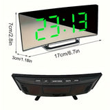 LED Curved Surface Digital Alarm Clock