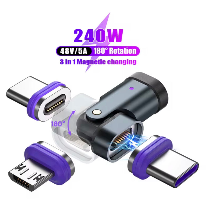 3 in 1 Fast Magnetic Adapter 240 W