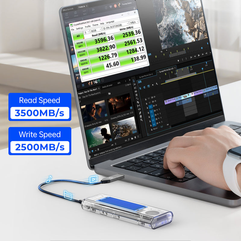 ORICO 40Gbps M.2 NVMe SSD Enclosure with Built-in Cooling Fan
