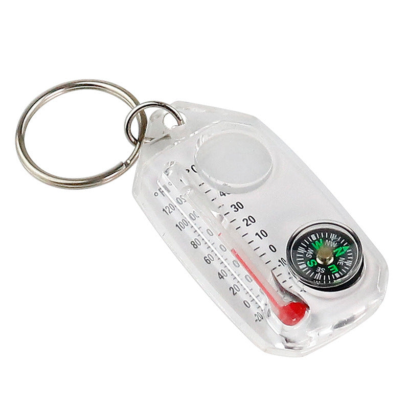 Outdoor Compass w/ Thermometer Keychain