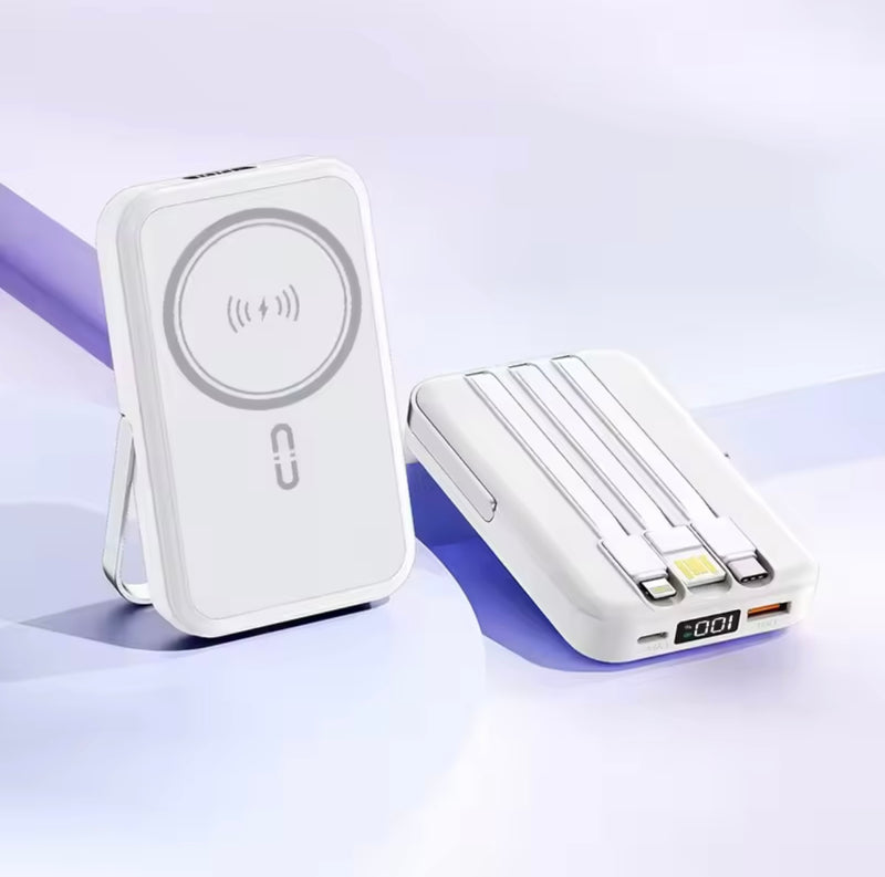 Fast 10000 mAh Powerbank with 3 cables