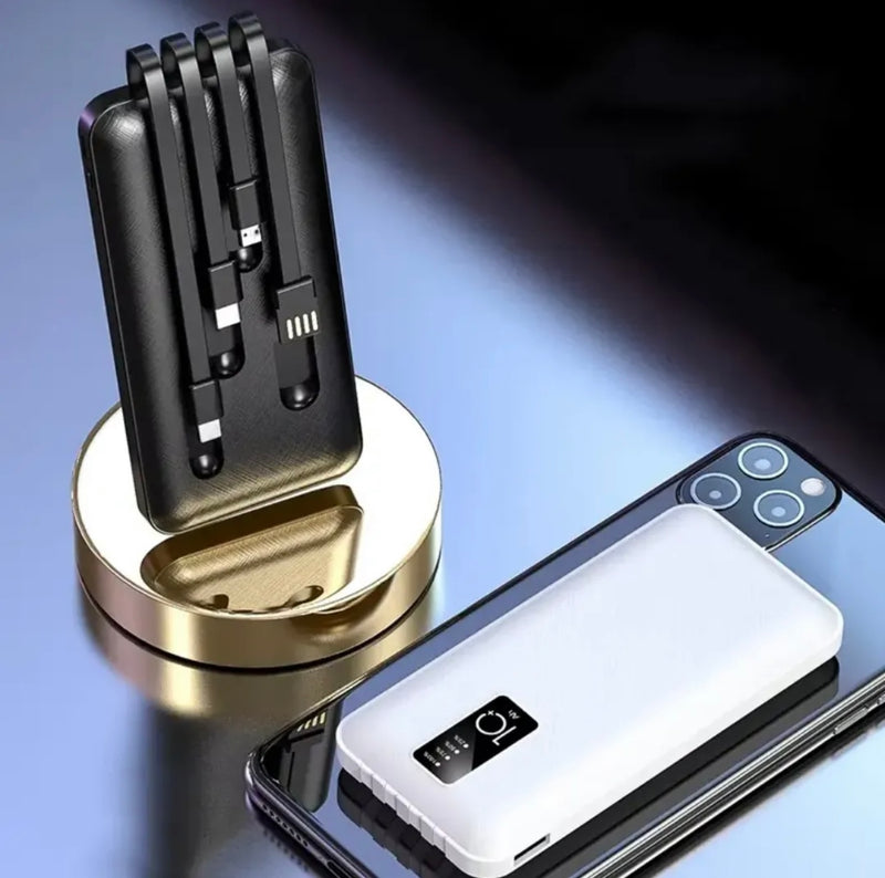 Powerbank 10000 mAh w/ 4 cables
