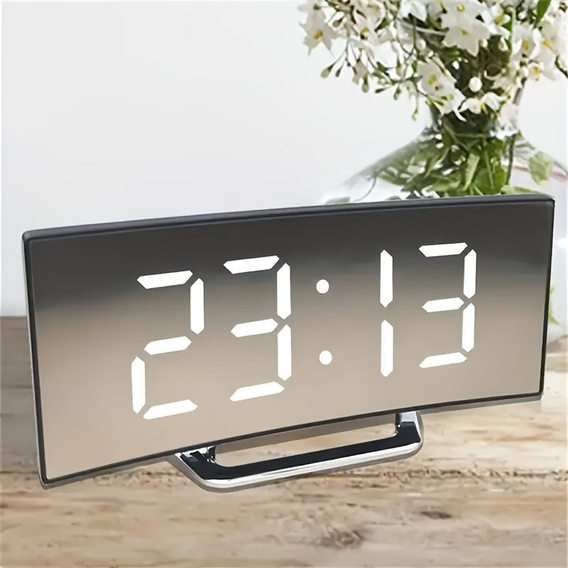 LED Curved Surface Digital Alarm Clock - Main Image