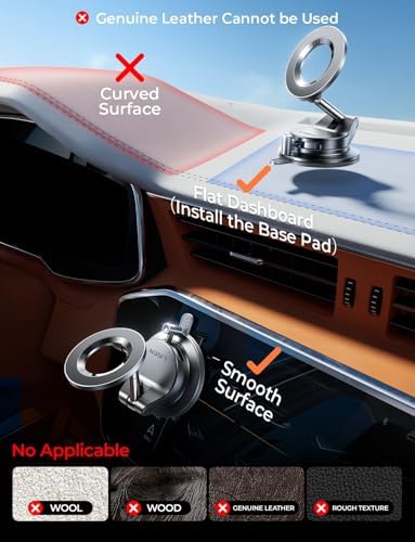 LISEN MagSafe Car Phone Mount – Vacuum Suction & Magnetic Holder
