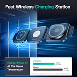 JARGOU 3-in-1 MagSafe Charging Station with Storage Case